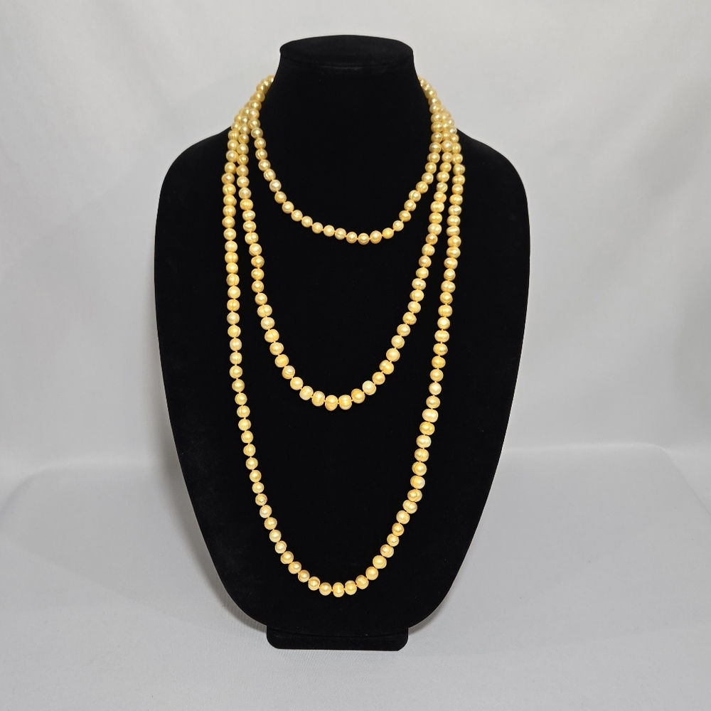 Yellow Freshwater Pearls Necklace #1055